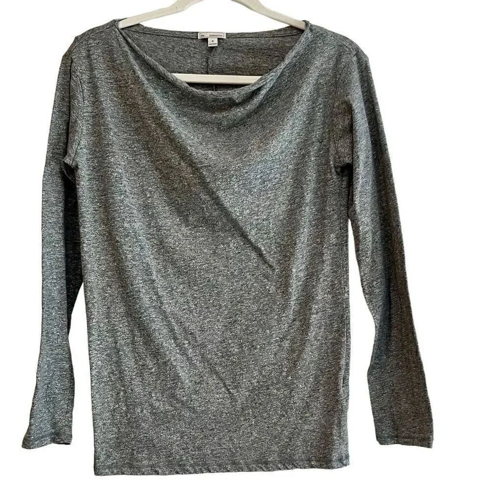 Gap Women’s Gray Cowl Neck Long Sleeve Blouse Medium